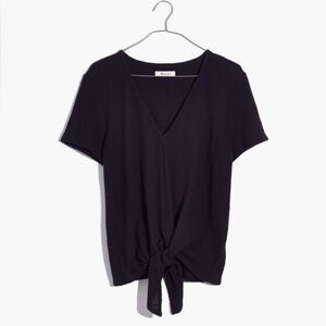 Madewell Texture & Thread V-Neck Modern Tie-Front Top